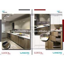 Turkish Manufacture Wooden Design Kitchen Cabinet with Pvc Membrane Door